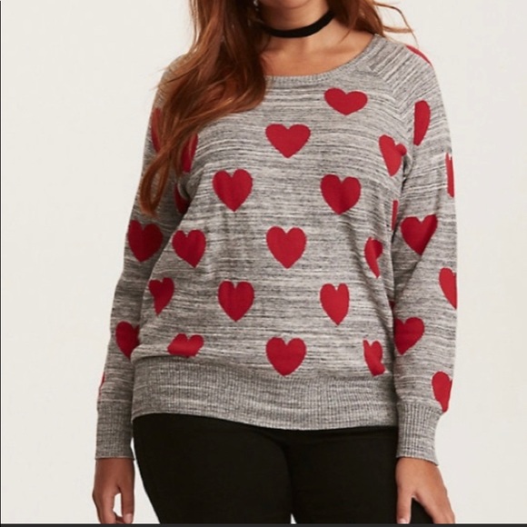 red and gray sweater